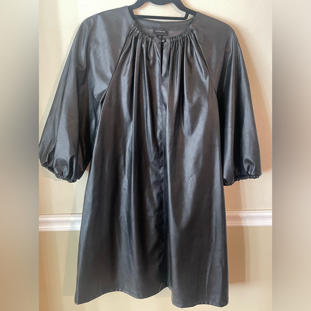 Who what wear black pleather dress size medium - in excellent condition